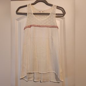 Cream and red racerback tank